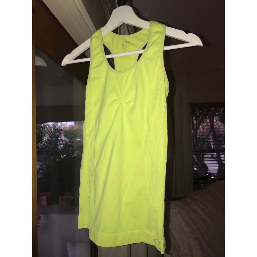 Neon Yellow Sleeveless Champion Workout Top - Picture 3 of 7